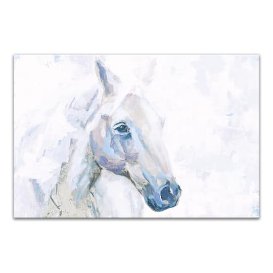 Light Blue Horse 36" x 24" Canvas Wall Art